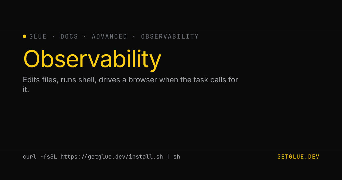 Observability · Glue