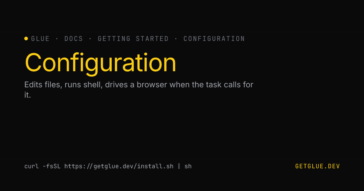 Configuration · Glue