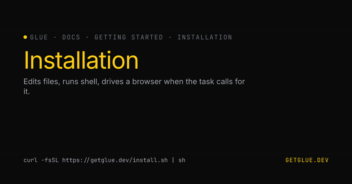 Installation · Glue